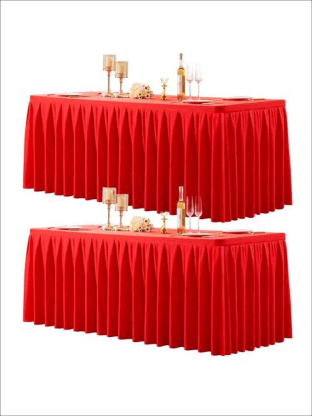 2 Pack Stretch Spandex Fitted Tablecloth 6 FT Rectangle Wrinkle Free